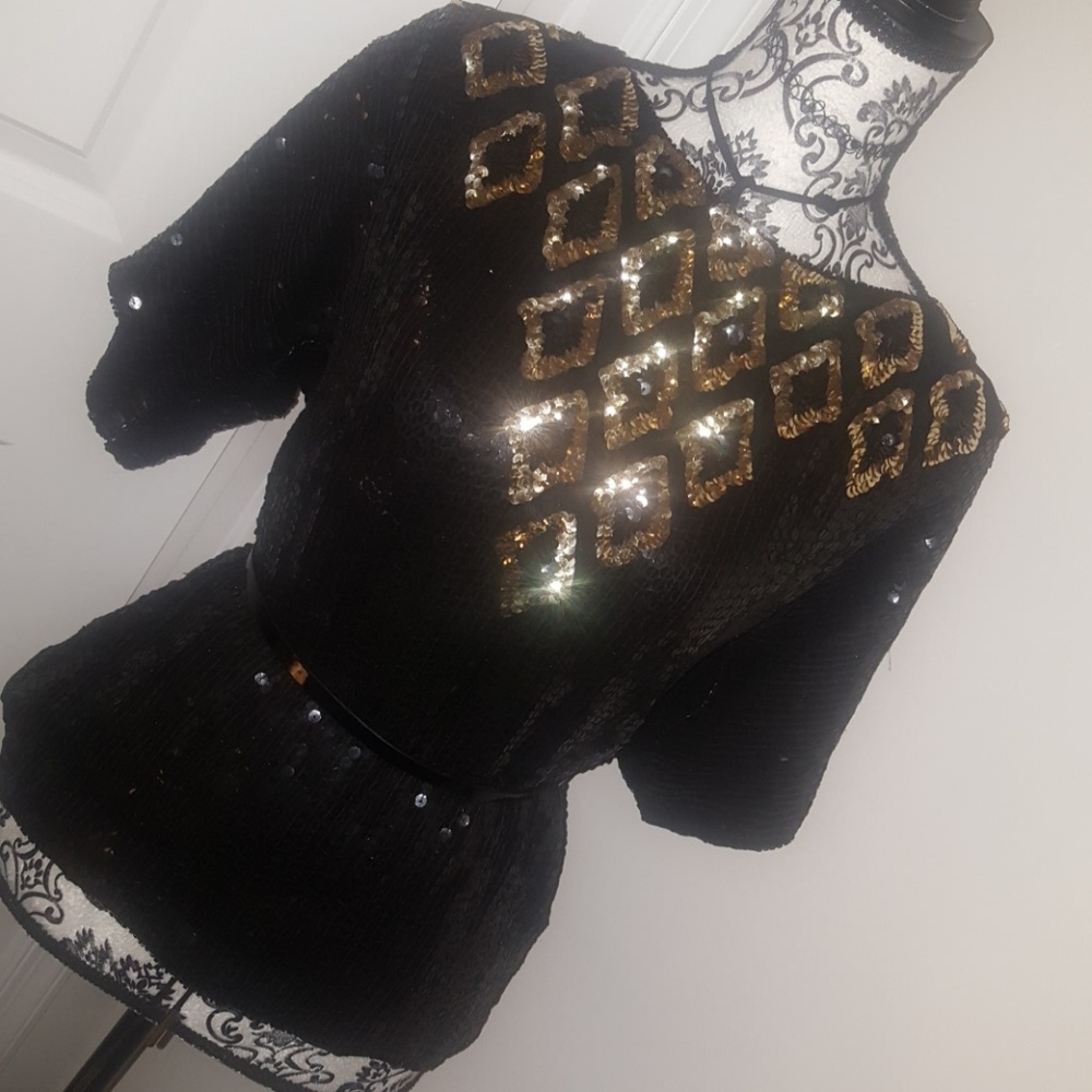 Vintage silk sequin top